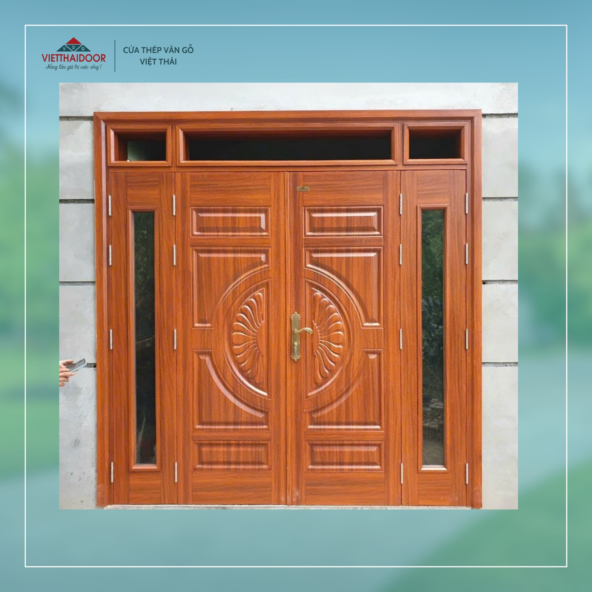 Cửa thép vân gỗ trong thiết kế nội thất hiện đại